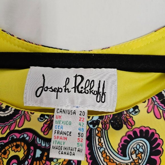 EUC Joseph Ribkoff Size 20 Paisley like print dress. Sleeveless - Picture 3 of 5